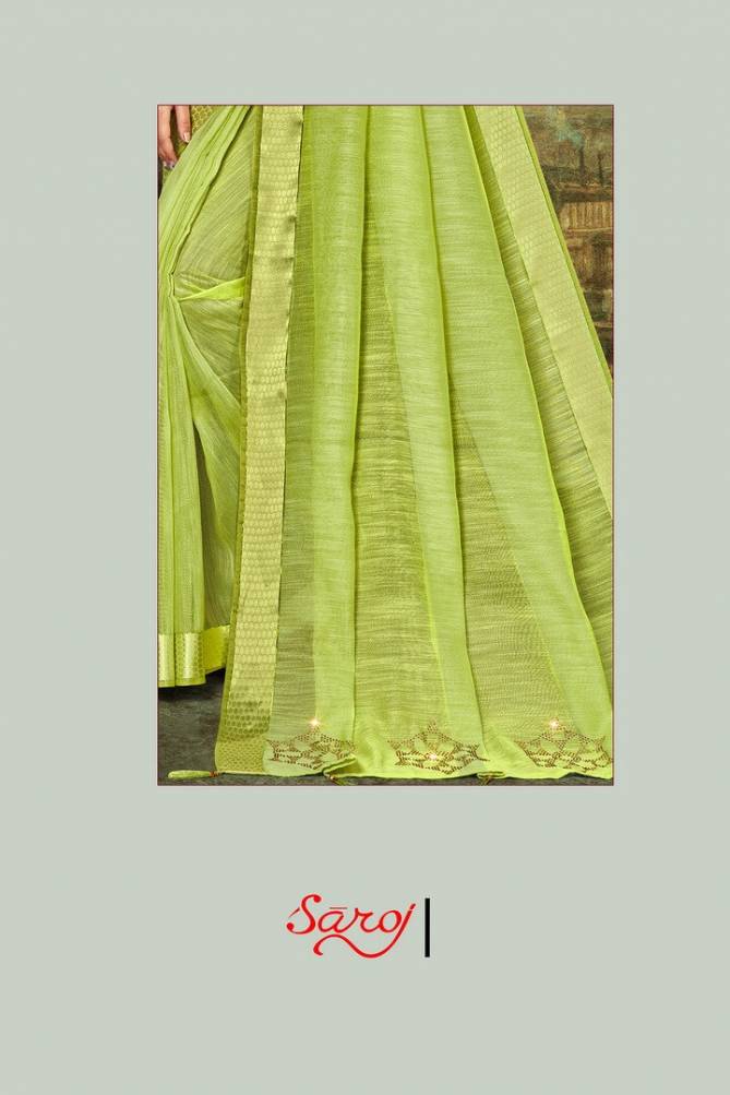 Saroj Jalwaa 5 Fancy Ethnic Wear Linen Cotton Designer Saree Collection